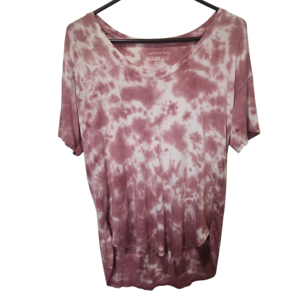 American Eagle Outfitters Women's Pink Tie-Dye Top XS tagless Soft